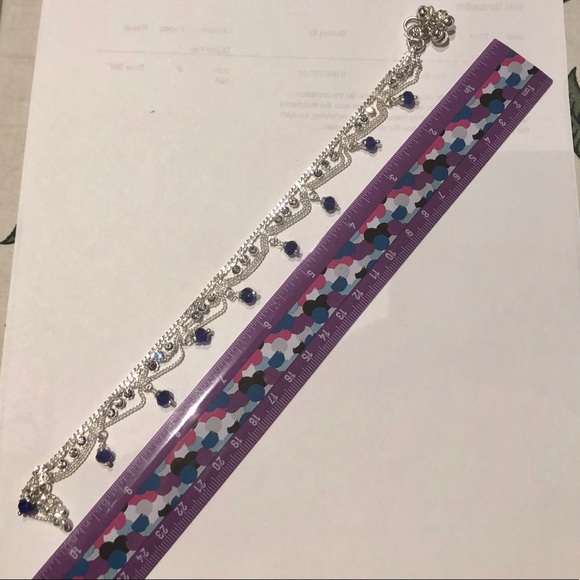Silver and Blue anklets - Picture 4 of 4
